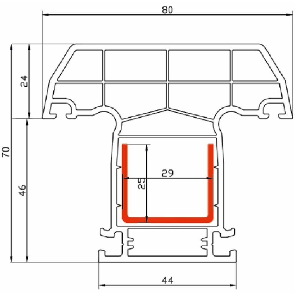 Starline 70mm Orta Kayıt Profili 5 Odacıklı - C01 Beyaz