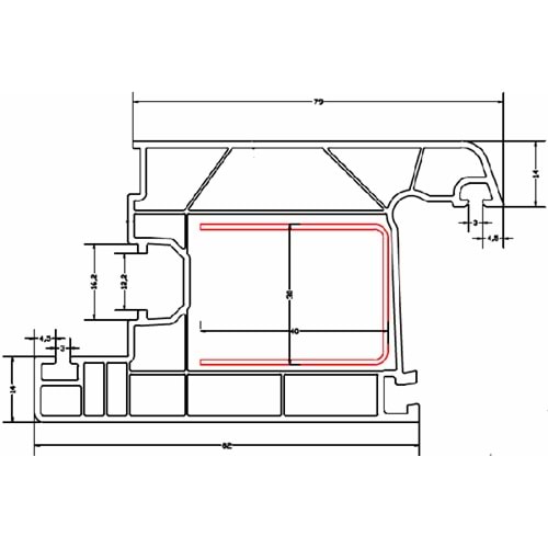 Betaline 60mm Kapı Kanat Profili 3 Odacıklı - C01 Beyaz