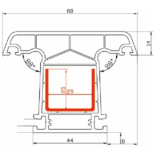 Elitline 60mm Orta Kayıt Profili 4 Odacıklı - C01 Beyaz