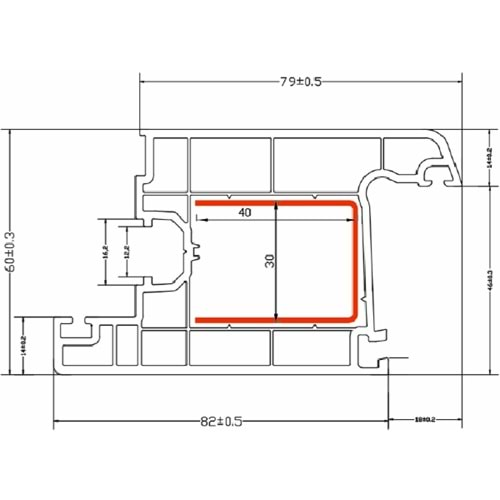 Megaline 60mm Kapı Kanat Profili 3 Odacıklı - C01 Beyaz