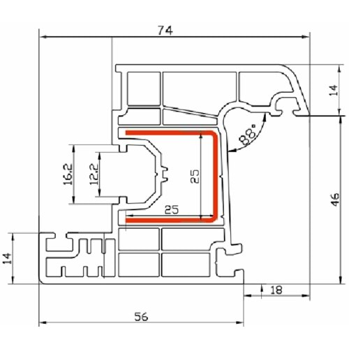 Starline 60mm Pencere Kanat Profili 5 Odacıklı - C01 Beyaz