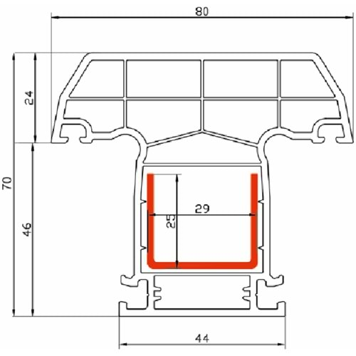 Starline 70mm Orta Kayıt Profili 5 Odacıklı - C01 Beyaz